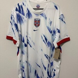 Men's Norway Nike 2024 White Stadium Away Jersey FZ0161-100 Size XXL